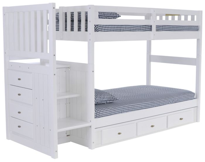 Layla Bunk Bed with Stairs and Storage Drawers