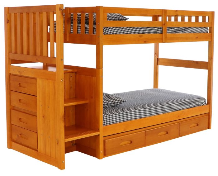 Layla Bunk Bed with Stairs and Storage Drawers