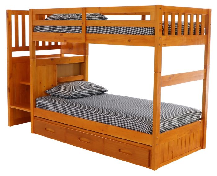 Layla Bunk Bed with Stairs and Storage Drawers