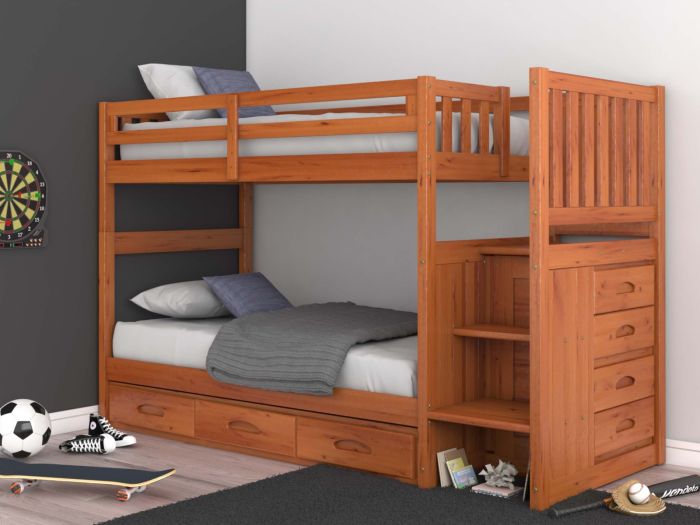 Layla Bunk Bed with Stairs and Storage Drawers