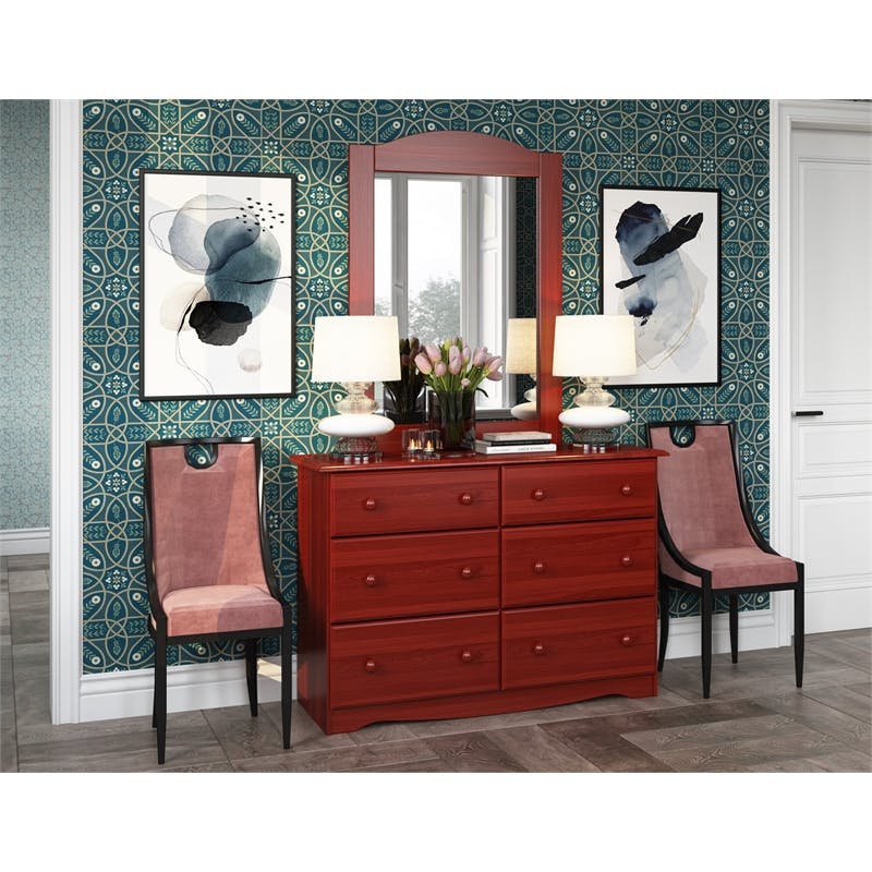 Amara Mirror for Merlot 6 Drawer Dresser