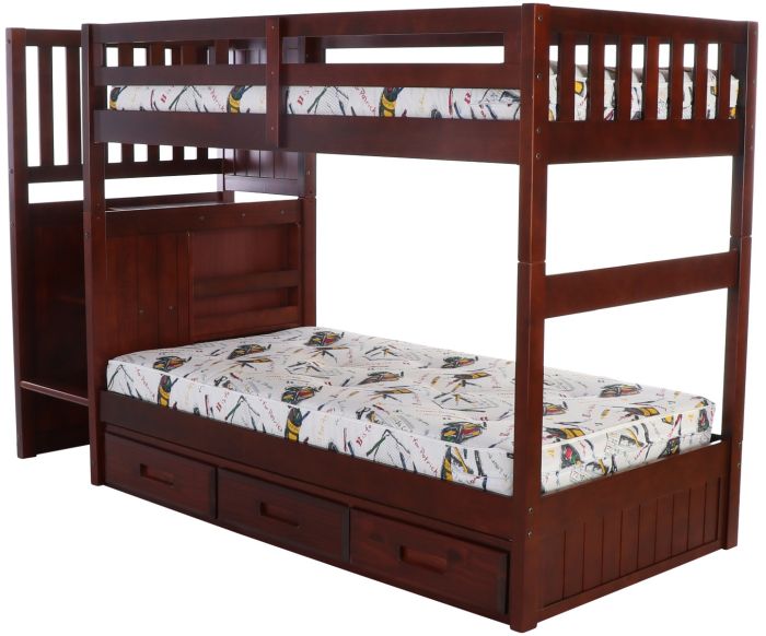Layla Bunk Bed with Stairs and Storage Drawers