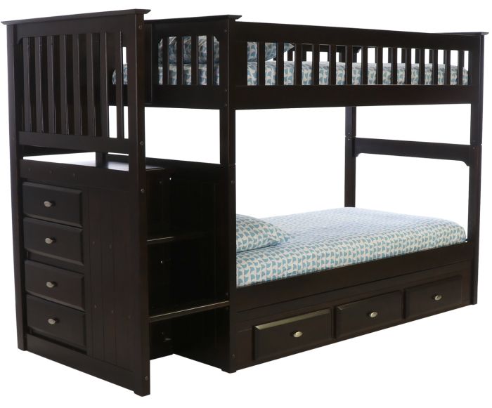 Layla Bunk Bed with Stairs and Storage Drawers