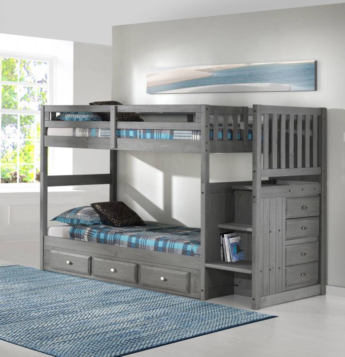 Layla Bunk Bed with Stairs and Storage Drawers