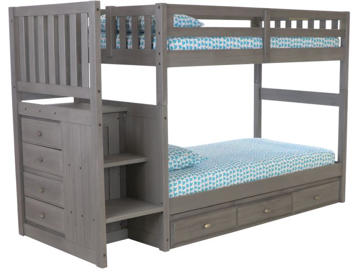 Layla Bunk Bed with Stairs and Storage Drawers