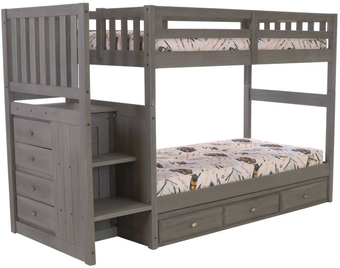 Layla Bunk Bed with Stairs and Storage Drawers