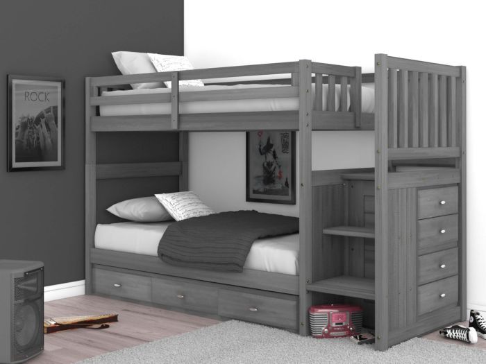 Layla Bunk Bed with Stairs and Storage Drawers