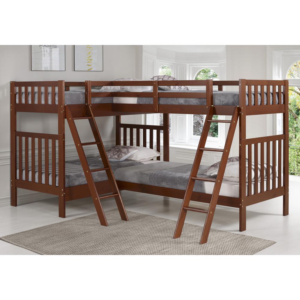 Bellamy Quad Bunk Beds in Chetsnut