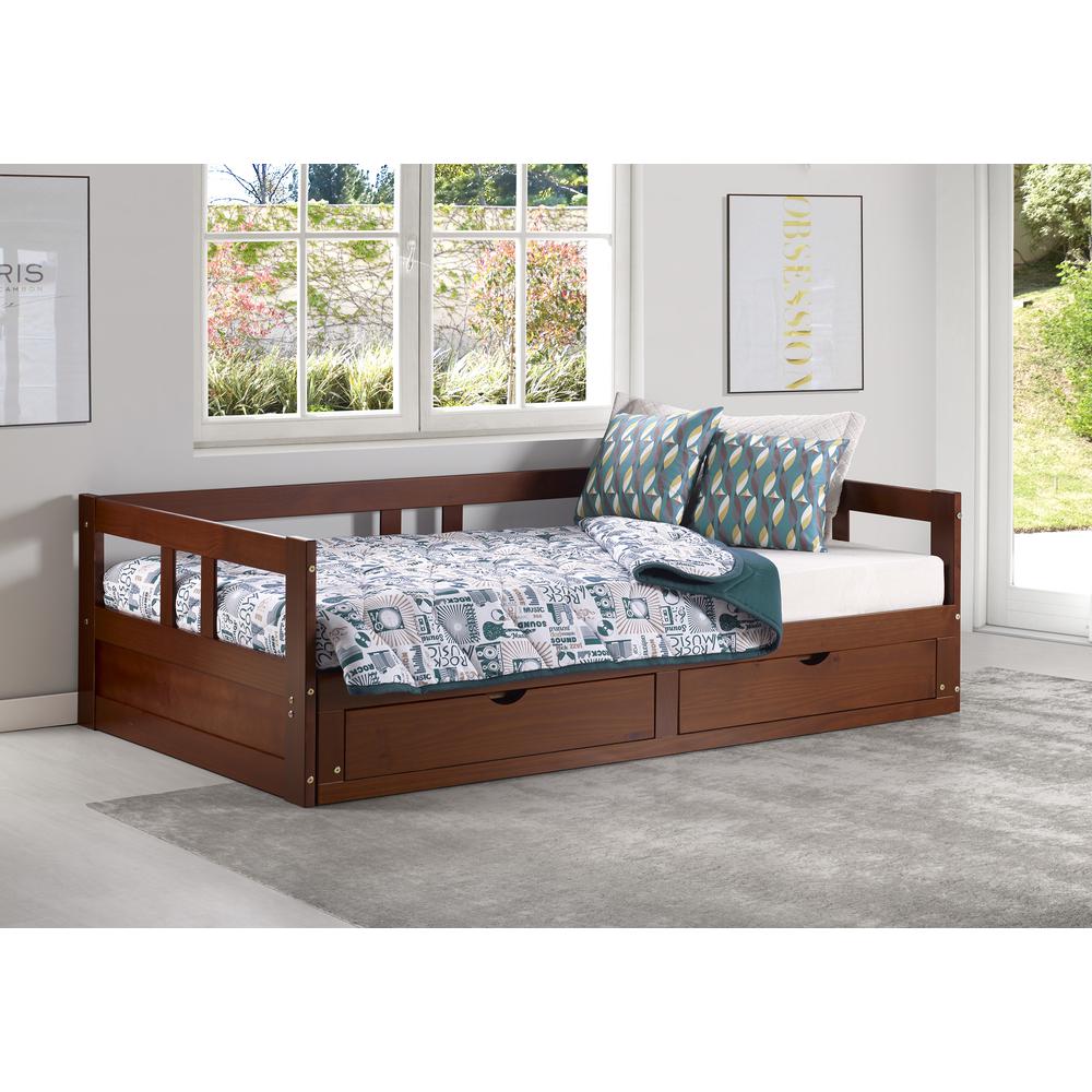 Rowan Twin to King Extendable Day Bed - Chestnut