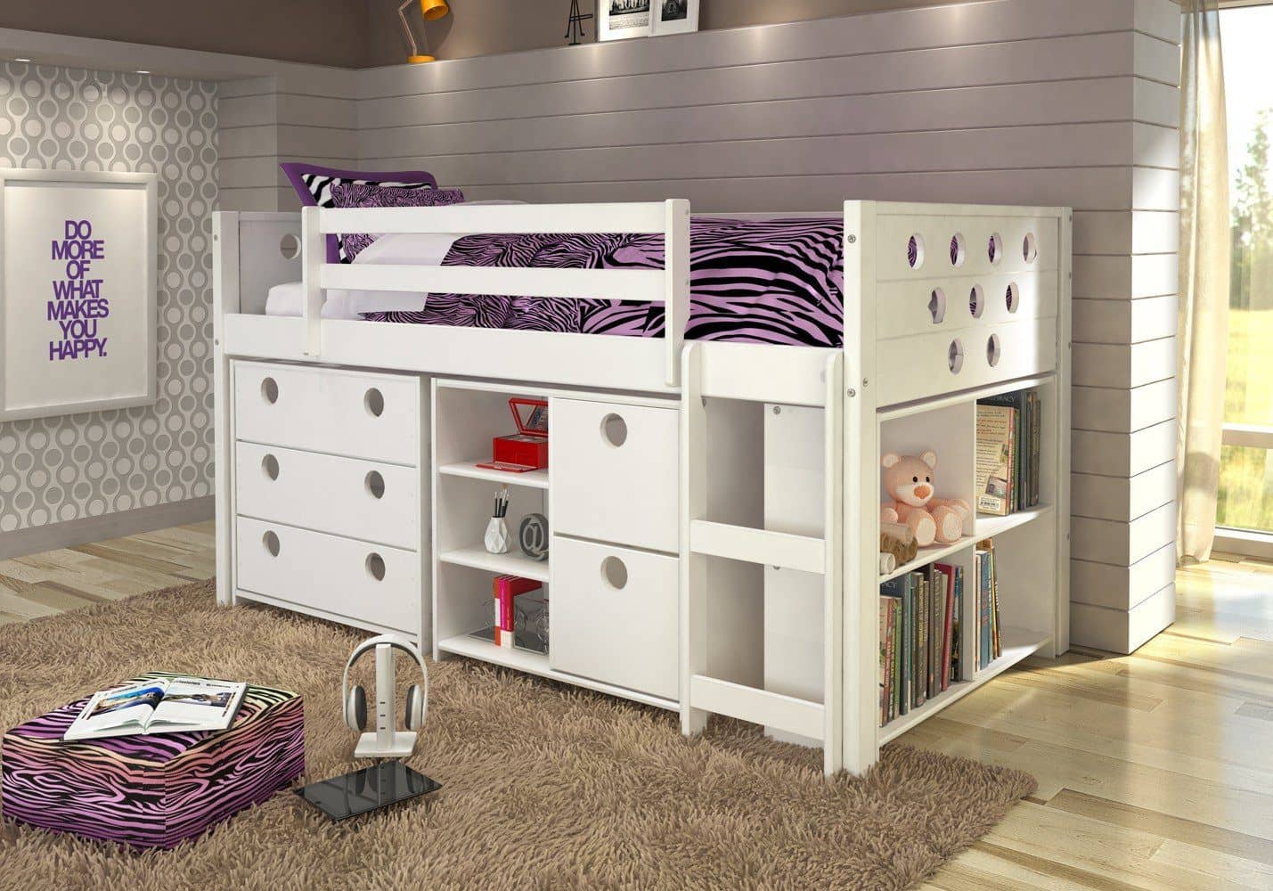 Alyssa Junior Loft Bed with Dressers