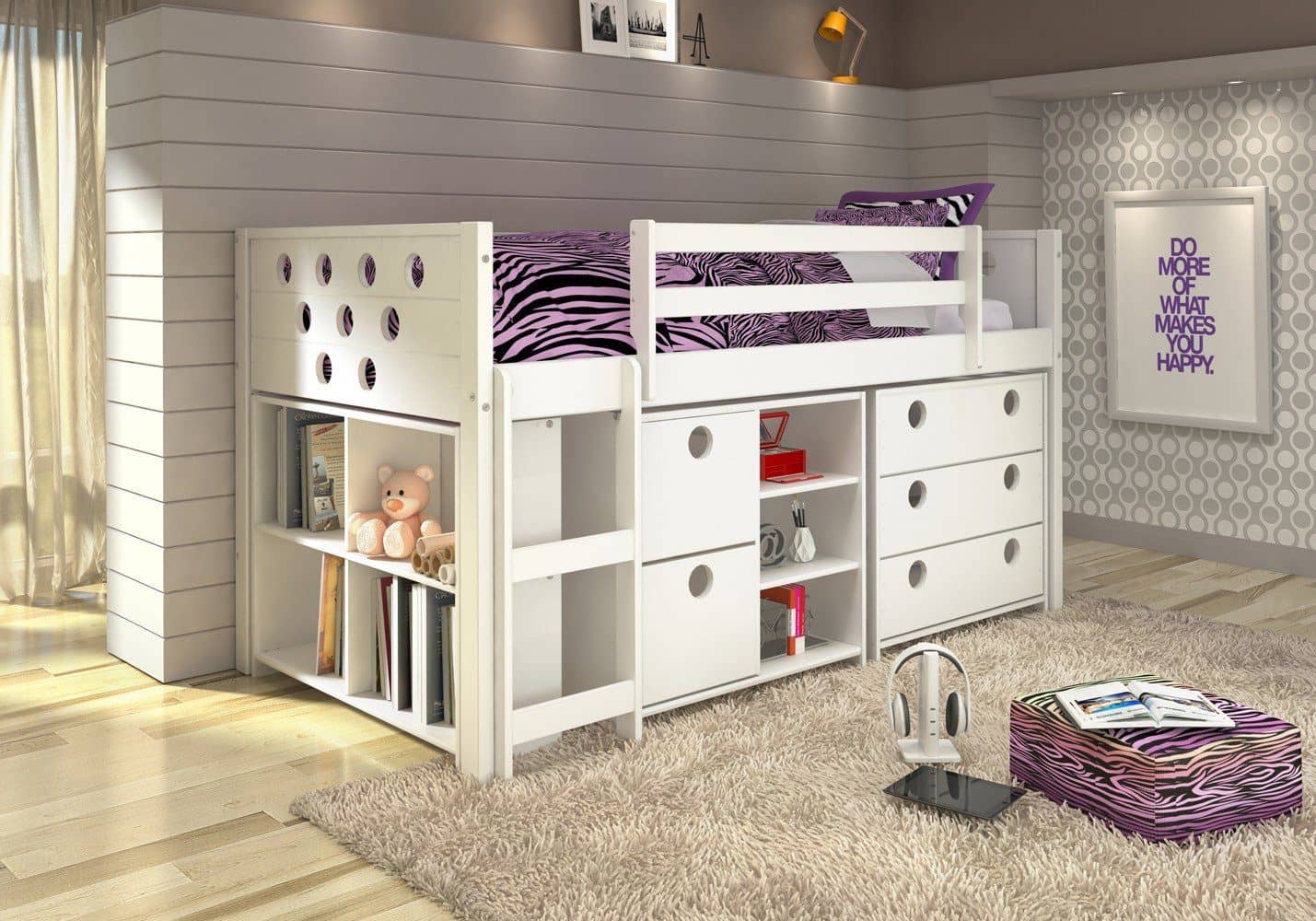 Alyssa Junior Loft Bed with Dressers