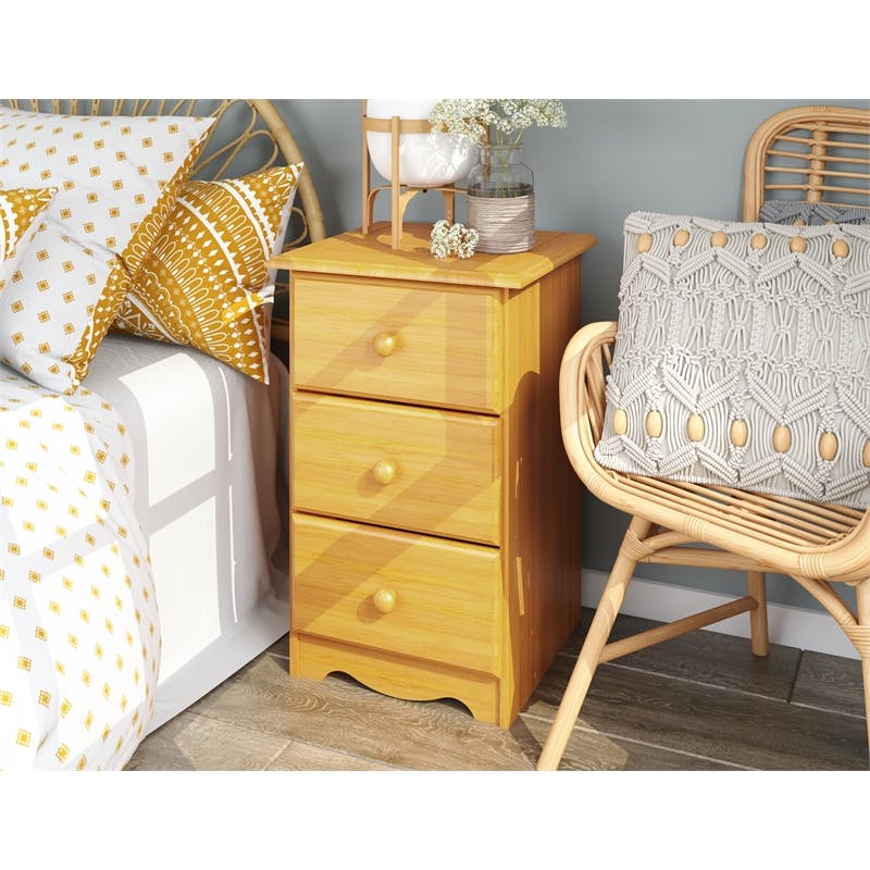 Amara Honey Nightstand with Drawers