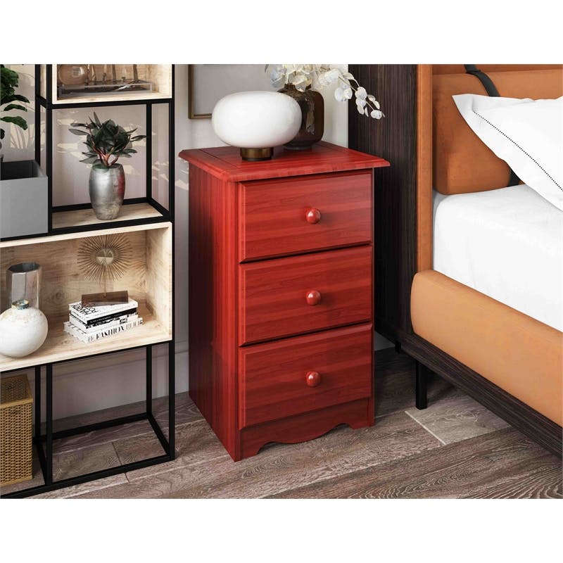 Amara Merlot Nightstand with Drawers