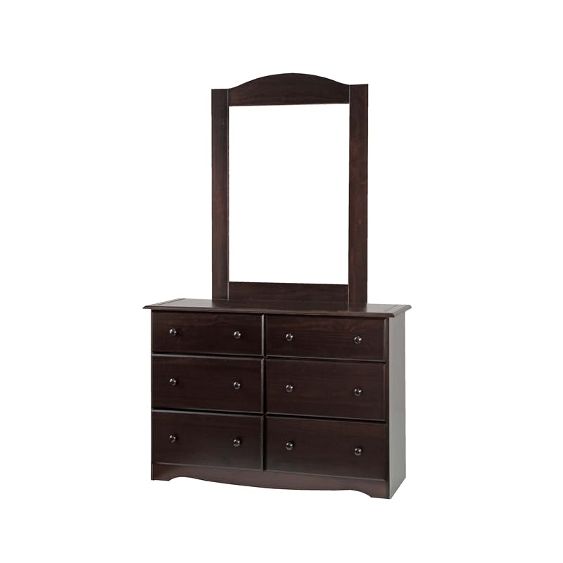 Amara Mirror for Cappuccino 6 Drawer Dresser