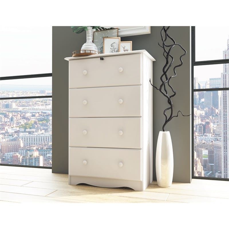 Amara White Tall Kids Dresser