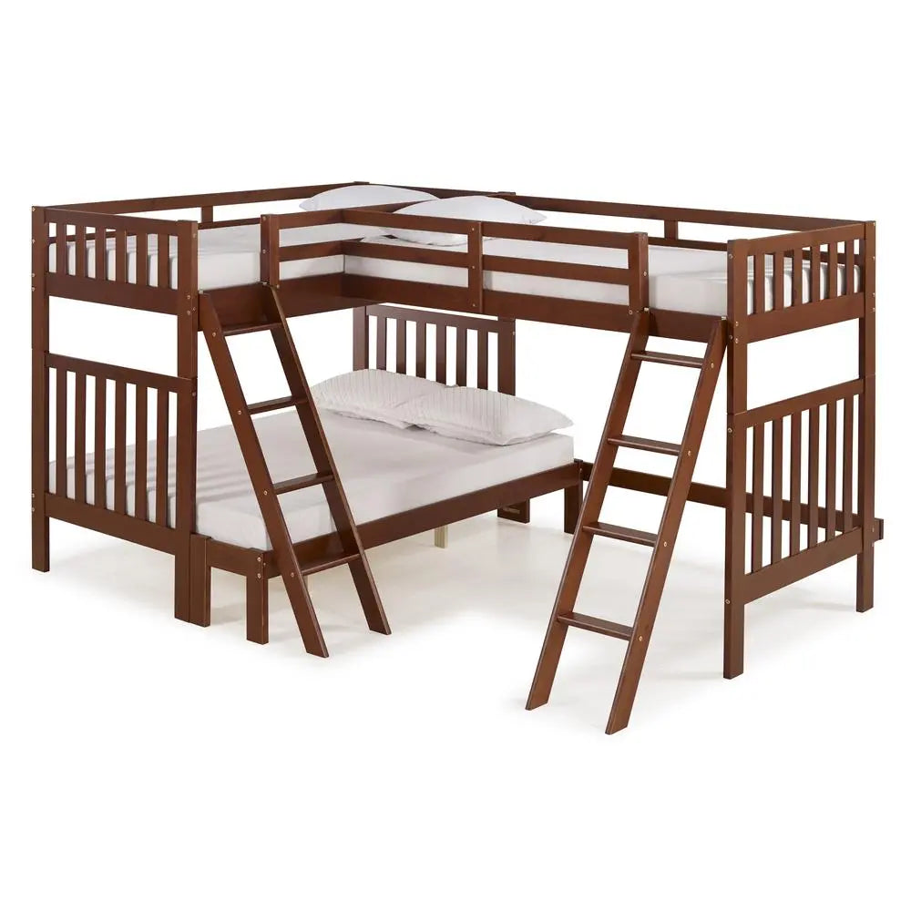 Ella Quadruple Bunks in Chestnut
