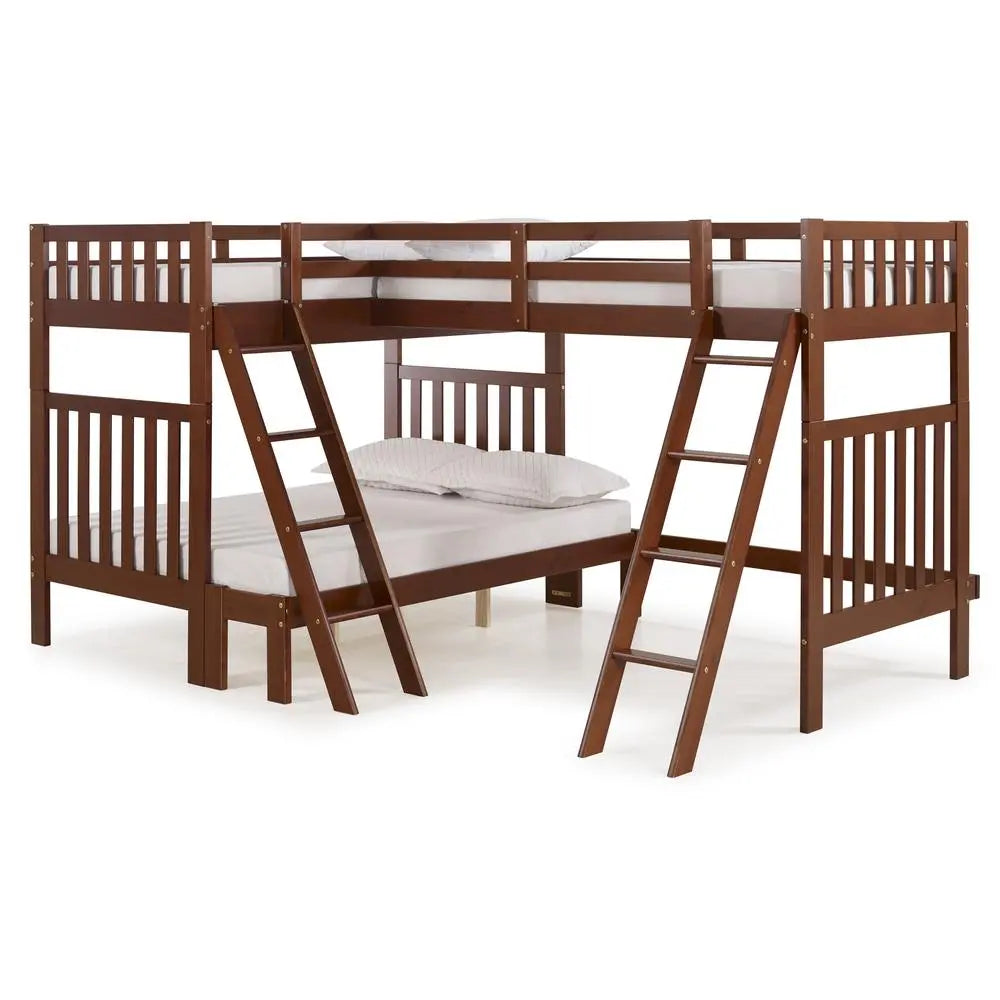 Ella Quadruple Bunks in Chestnut