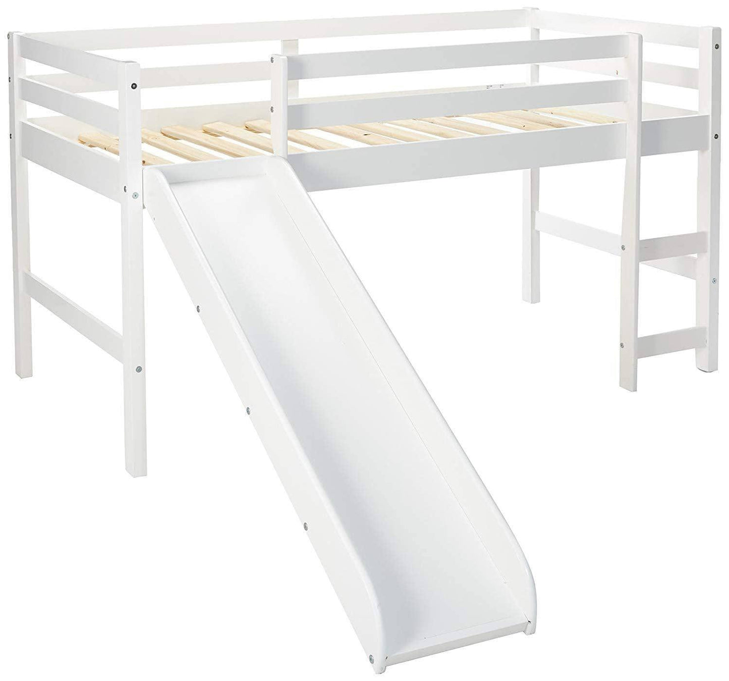 Bailey White Loft Bed with Slide