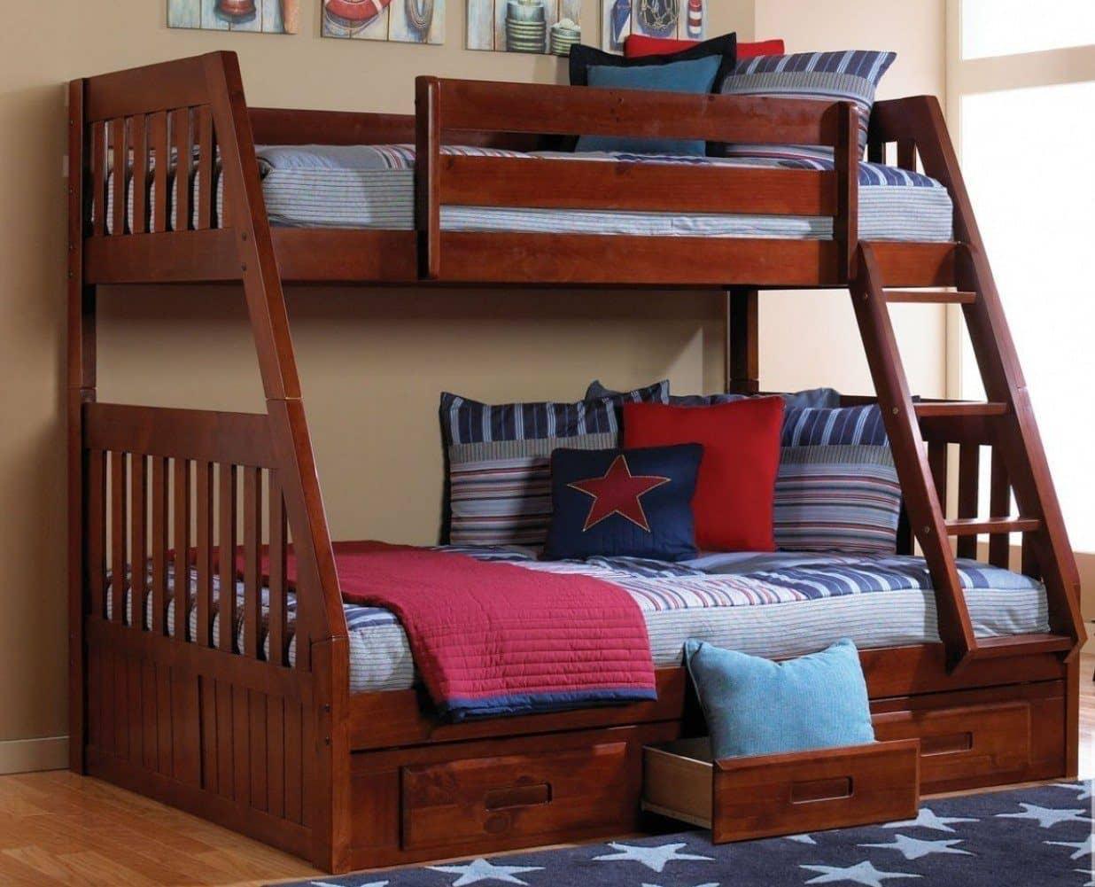 Charlie Merlot Twin over Full Bunk Bed