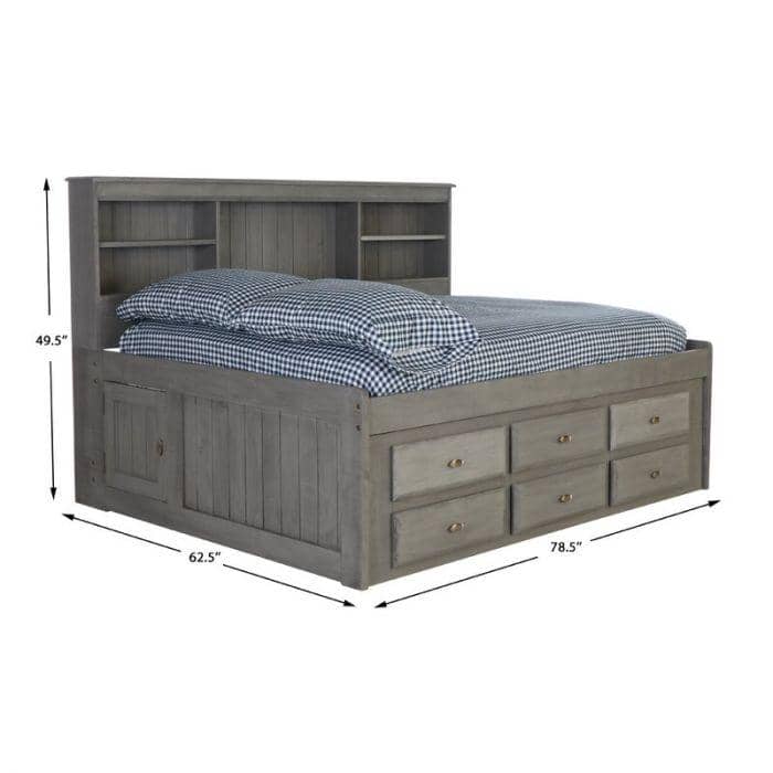 Claire Full Size Grey Storage Bed