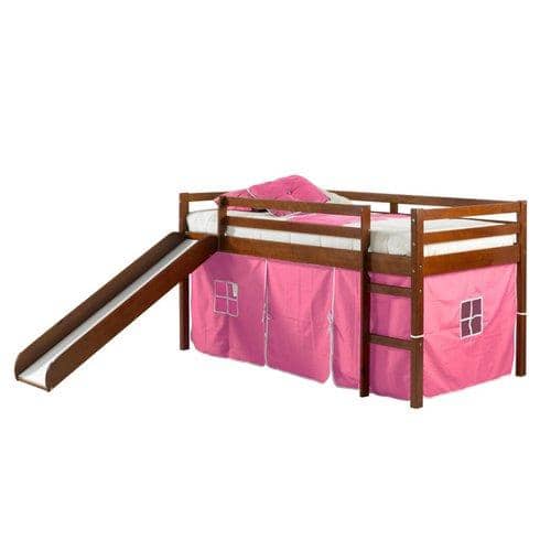 Clara Loft Bed with Slide & Pink Tent