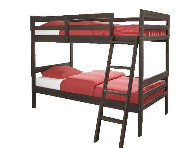 Colin Walnut Modern Bunk Bed Frame
