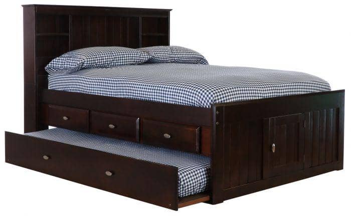 Elizabeth Espresso Full Size Captains Bed with Storage Drawers