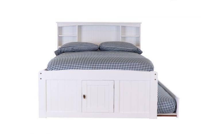 Elizabeth White Full Size Captains Bed with Storage Drawers