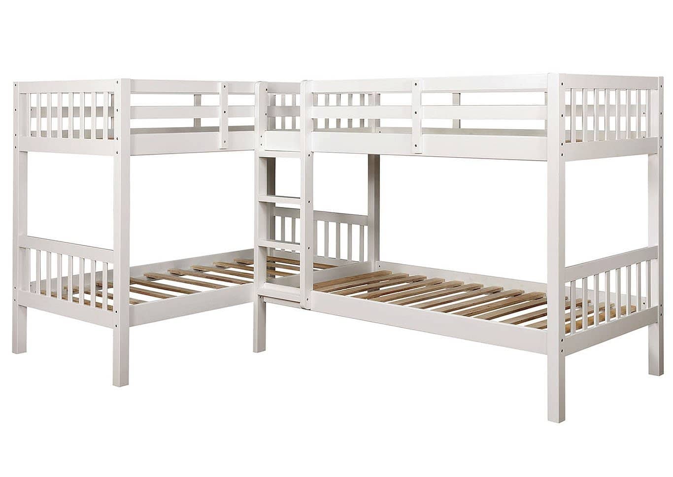 Hannah White Corner Quadruple Bunk Bed