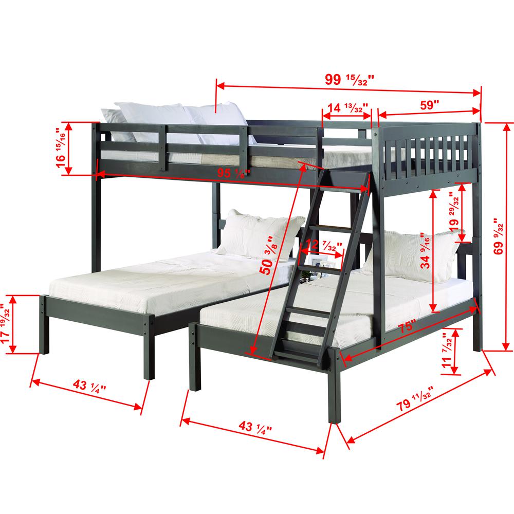 Bentley Full over Double Twin Triple Bunk Bed