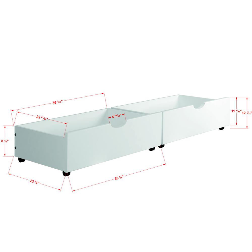 Joseph Under-Bed Storage Drawers in White