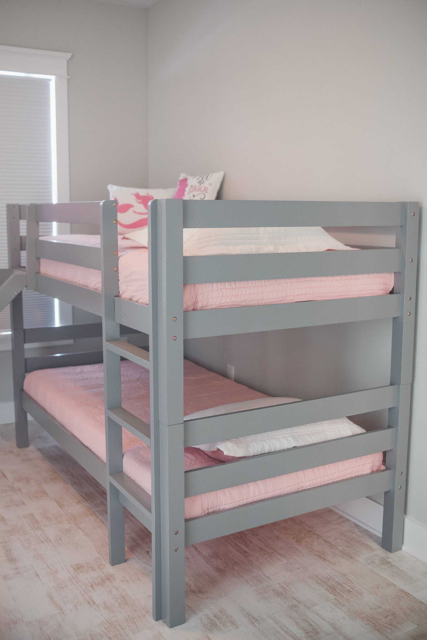 Kinsley Gray Wooden Bunk Bed with Slide