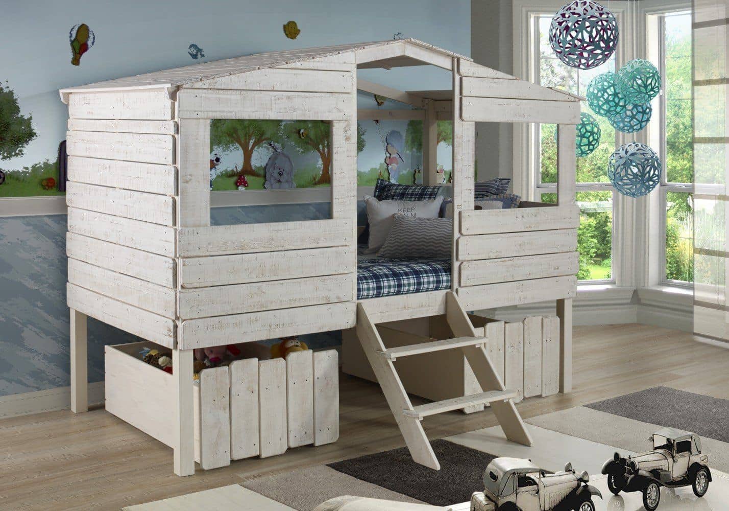 Liam Club House Loft Beds with Storage Drawers