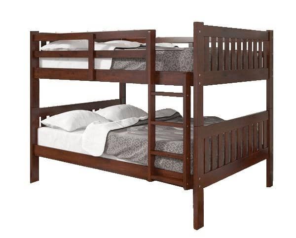 Max Full Size Cappuccino Bunk Beds for Kids
