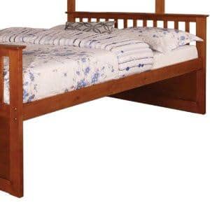 Penelope Twin XL over Queen Oak Captains Bunk Bed