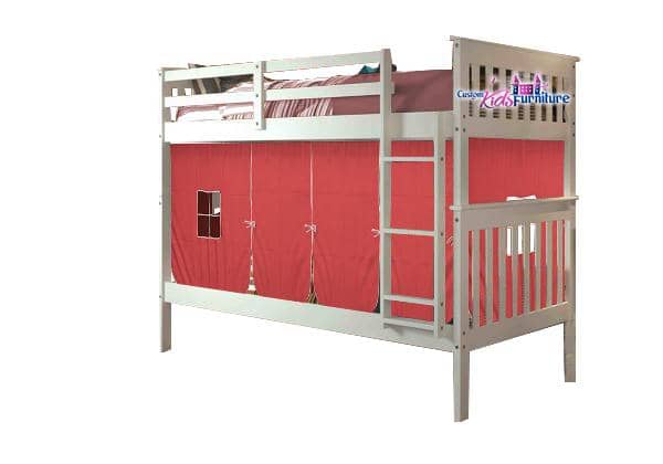 Sawyer White Bunk Bed for Kids with Tent