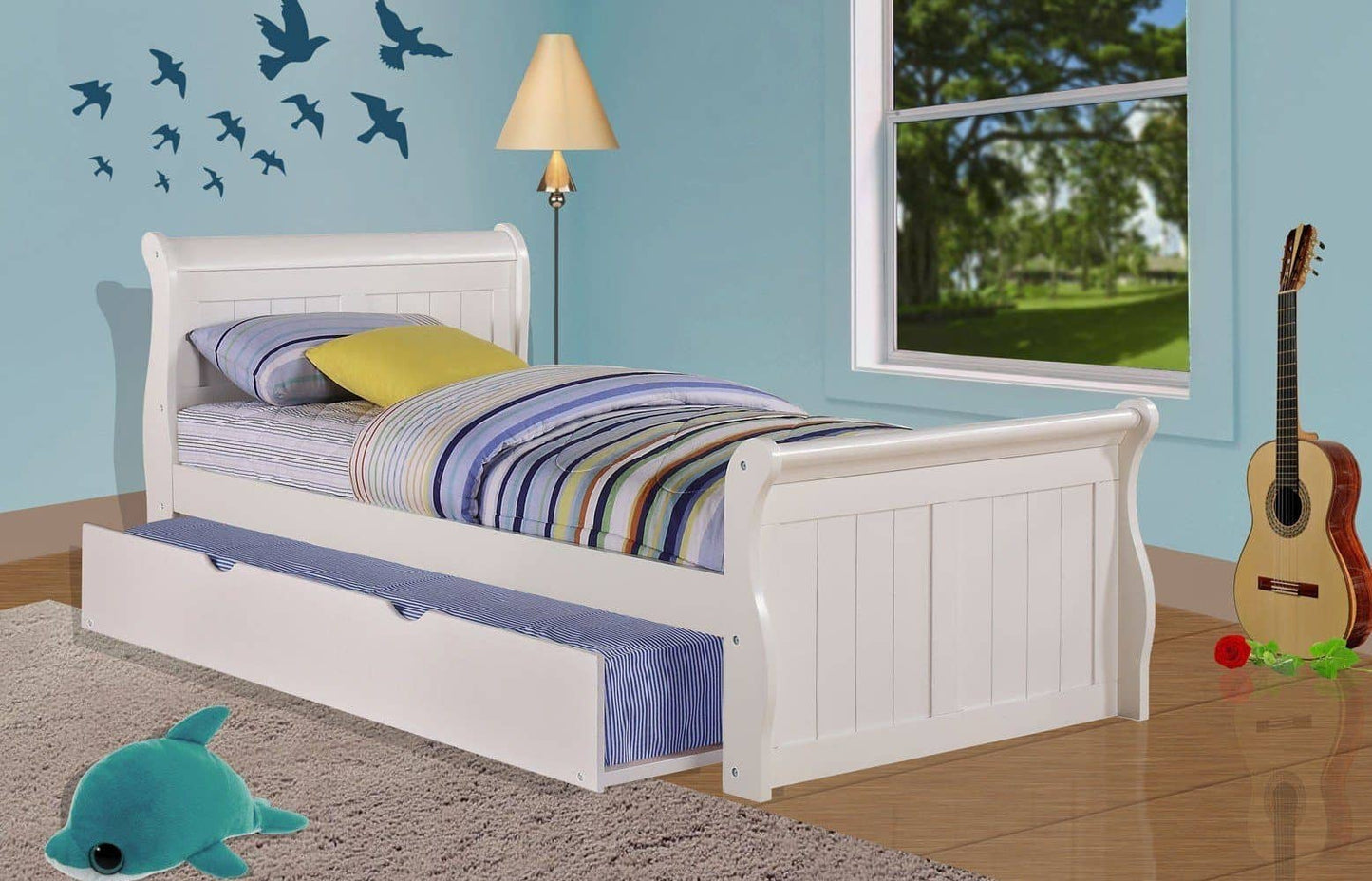 Scarlett Twin Sleigh Bed with Trundle