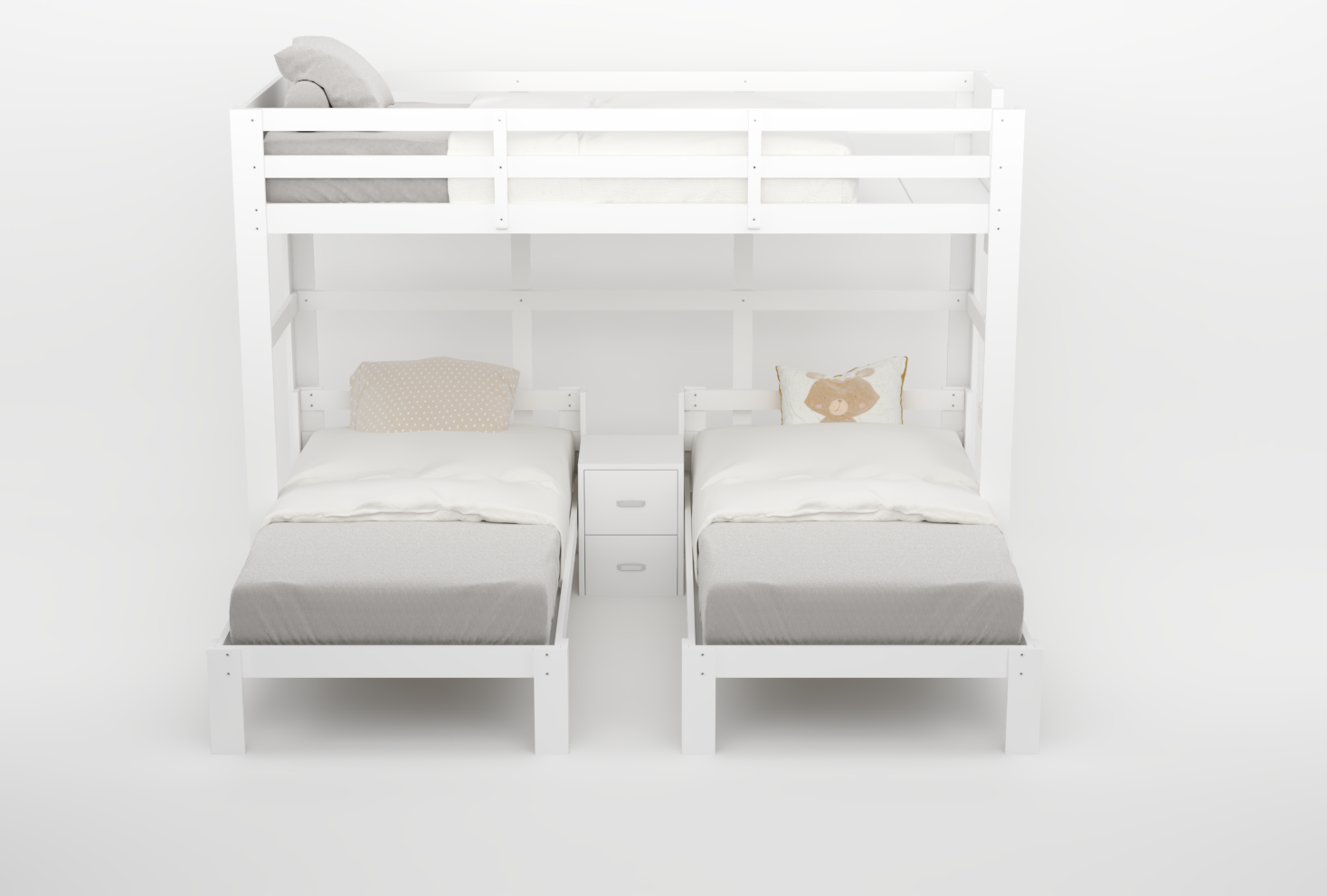 Audrey Triple Bunk Bed in White