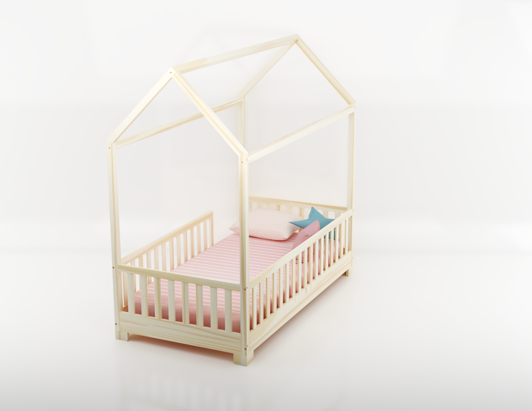Aiden Toddler House Bed with Rails