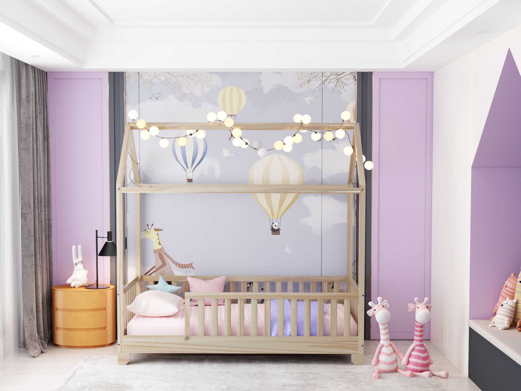 Aiden Toddler House Bed with Rails