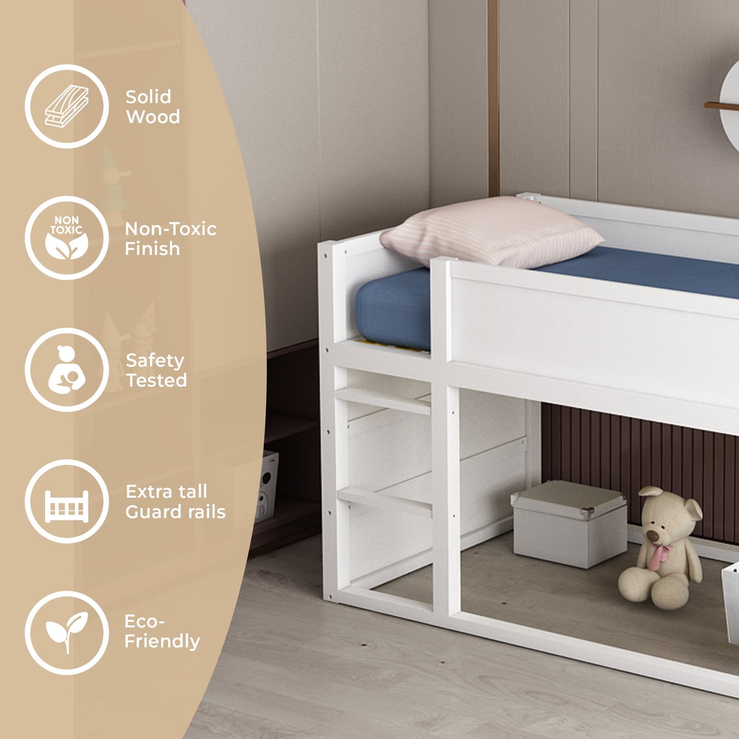 Ivy Twin Loft Bed | Converts to Canopy Bed | Designed for Years of Use: Toddler to Teen