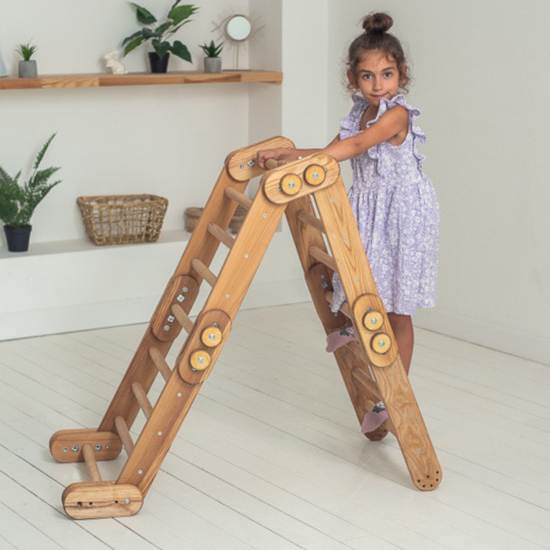 2in1 Montessori Climbing Set: Snake Ladder + Slide Board/Climbing Ramp