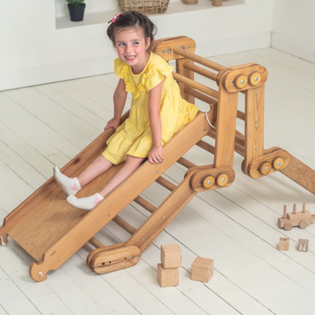 2in1 Montessori Climbing Set: Snake Ladder + Slide Board/Climbing Ramp