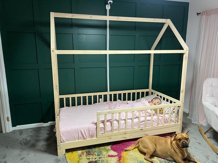 Aiden Toddler House Bed with Rails