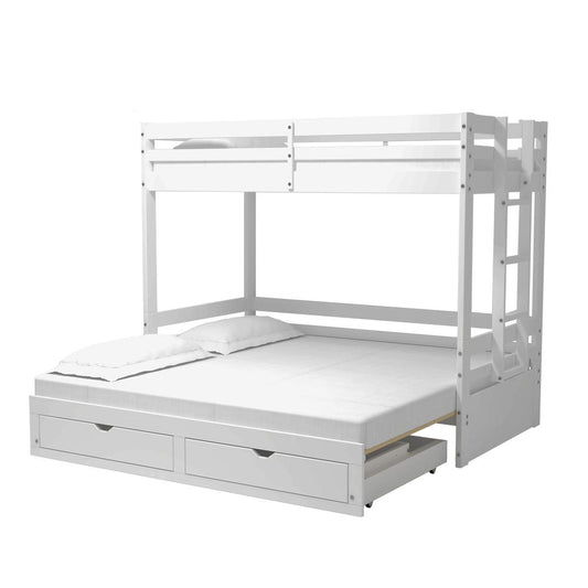 Violet Twin over King Bunk Bed with Storage in White