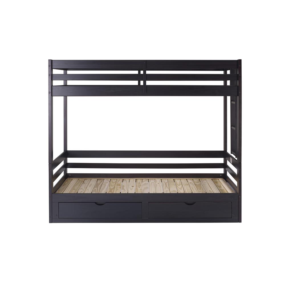 Violet Twin over King Bunk Bed with Storage - Espresso