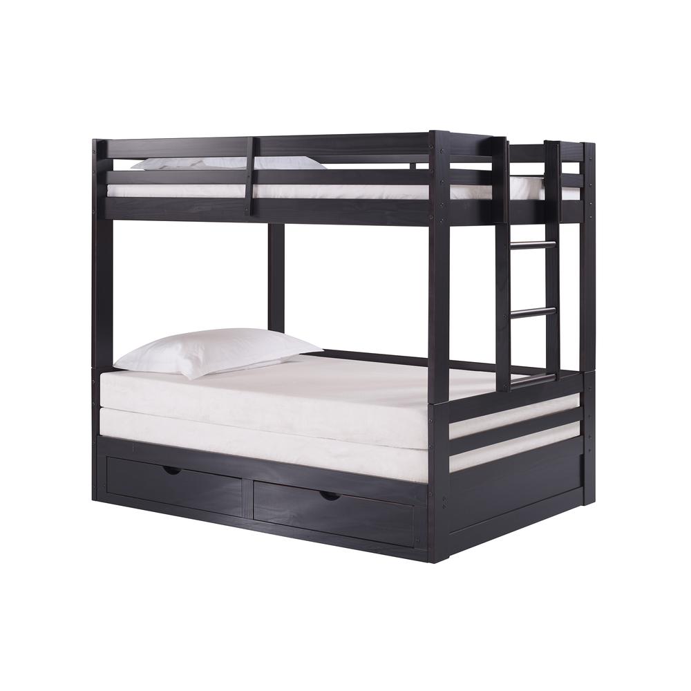 Violet Twin over King Bunk Bed with Storage - Espresso