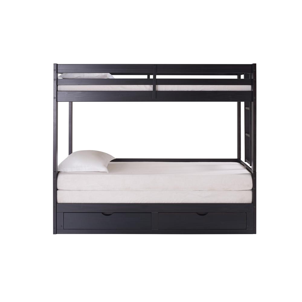 Violet Twin over King Bunk Bed with Storage - Espresso