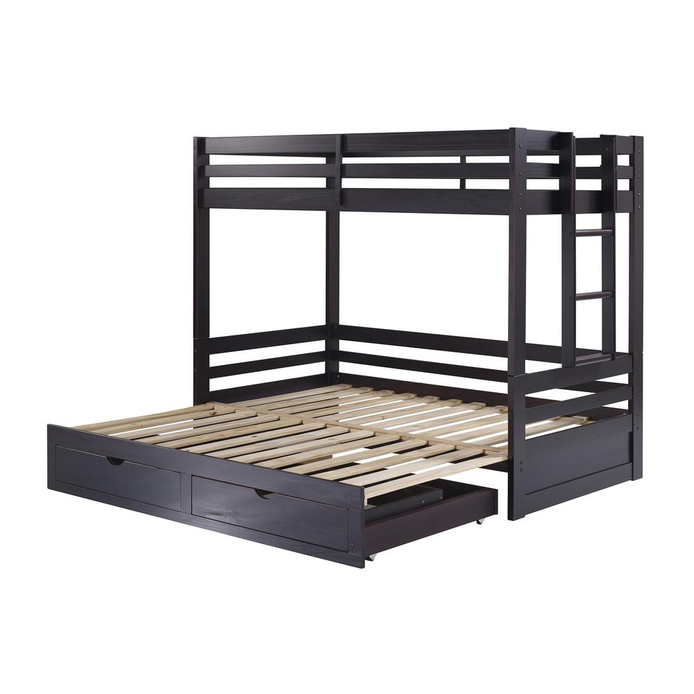 Violet Twin over King Bunk Bed with Storage - Espresso