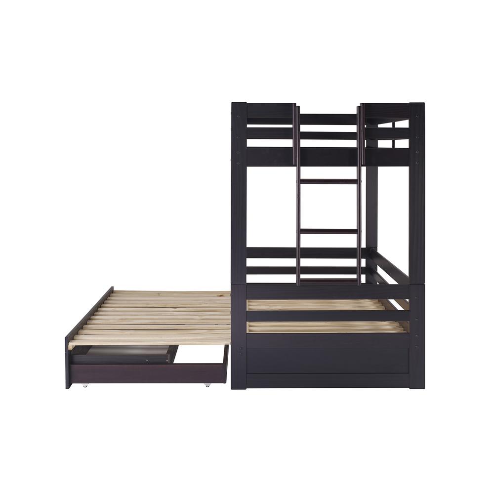 Violet Twin over King Bunk Bed with Storage - Espresso